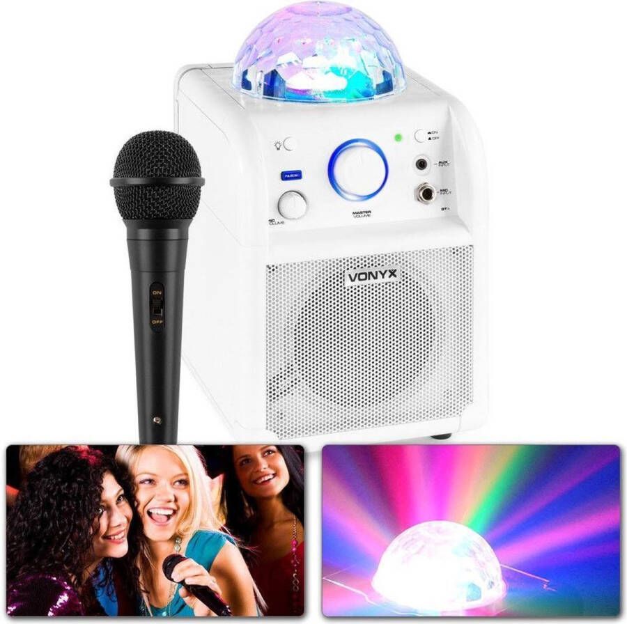 Vonyx Karaoke Set met Microfoon en Echo Effect SBS50W Bluetooth Speaker met Jelly Ball Licht 50 Watt