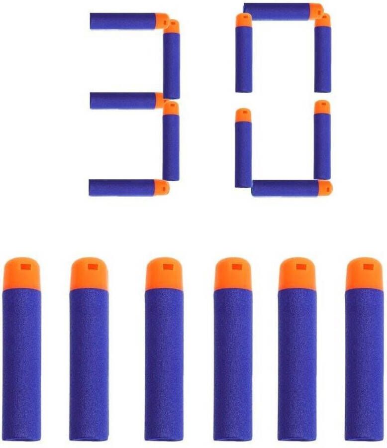 Vrijetijdspullen 30 Mega blauwe pijltjes geschikt voor Nerf- voor Mega Blaster Guns dart pijl darts