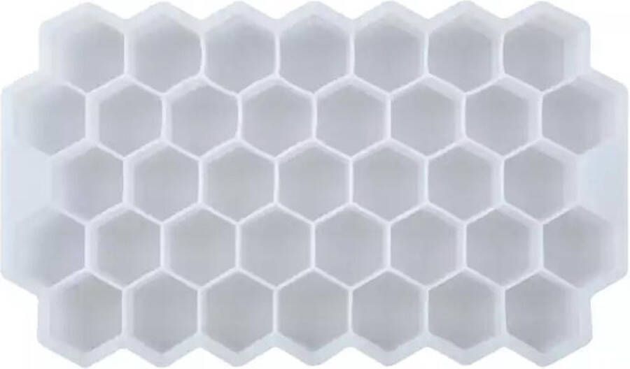 VSE honingraat siliconen ijsblokjes vorm met deksel wit