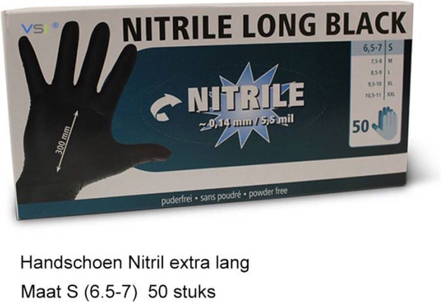 VSI Nitrile wegwerphandschoenen zwart Maat S