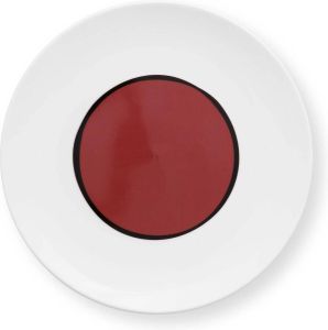 VT Wonen collectie VT Wonen Circles Earth Red bord ⌀ 23cm porselein lunchbord klein dinerbord rood servies