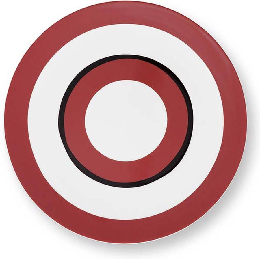 VT Wonen collectie VT Wonen circles Earth Red dinerbord ⌀ 25.5cm porselein bord rood servies cirkel