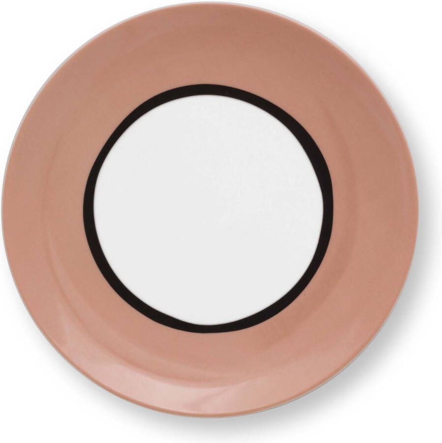 VT Wonen collectie VT Wonen Circles soft Clay Pink gebaksbord ⌀ 18cm porselein roze servies vt wonen servies gebaksbordjes met cirkels