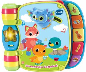 VTech Baby Dierenvriendjes Liedjesboek Interactief Speelgoed Kleurrijke Figuurtjes 6 Melodietjes & Liedjes Blauw