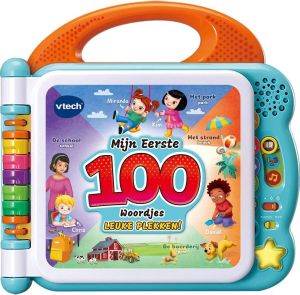 VTech Baby Mijn Eerste 100 Woordjes Leuke Plekken NL EN Educatief Babyspeelgoed Lezen en Geluiden Van 1.5 tot 4 Jaar