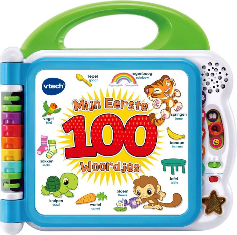 VTech Baby Mijn Eerste 100 Woordjes Educatief Speelgoed Woordjes Leren Nederlands & Engels Gesproken 1.5 tot 4 Jaar