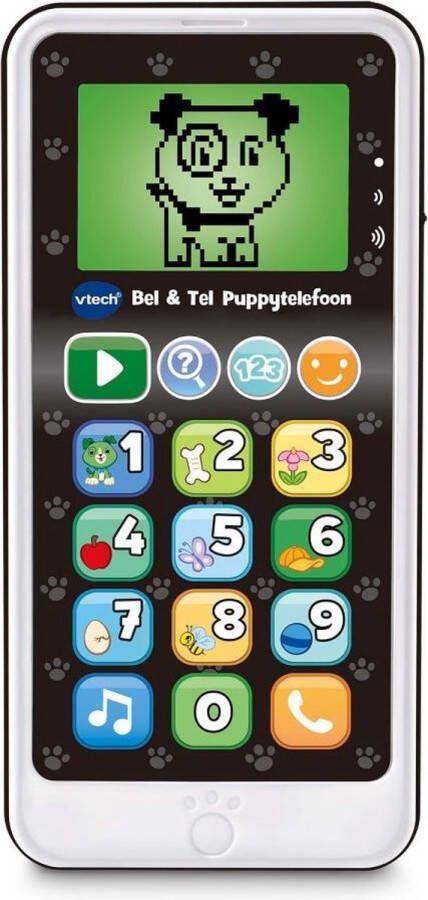 VTech Bel & Tel Puppytelefoon Baby Telefoon Interactief Mobieltje Educatief Babyspeelgoed Zwart Wit Vanaf 1 5 Jaar