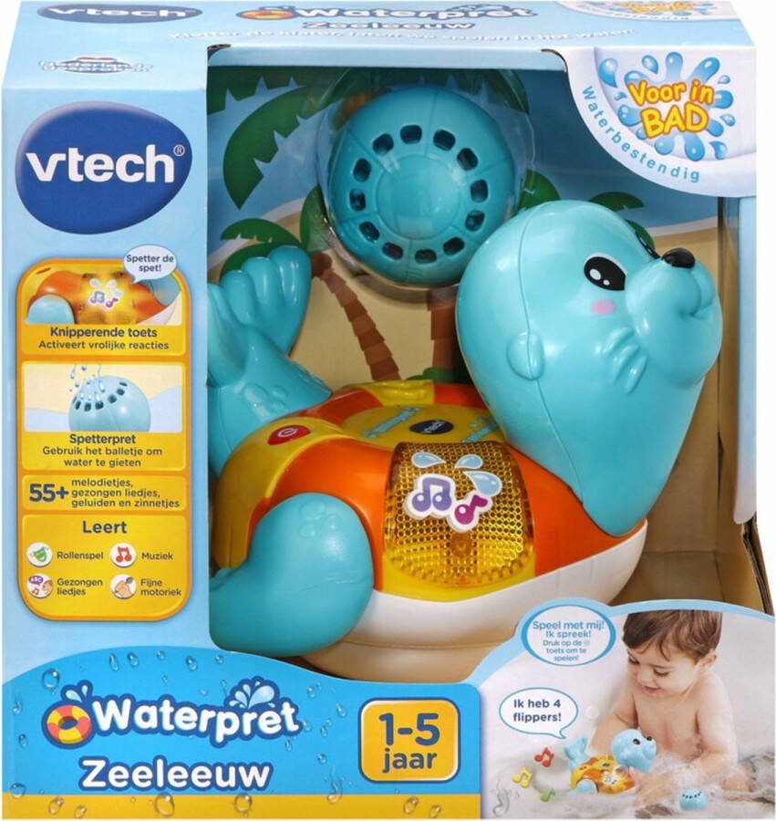 VTech Blub Waterpret Zeeleeuw Badspeeltjes Badspeelgoed Baby Vrolijke Zinnetjes en Melodietjes 1 tot 3 Jaar