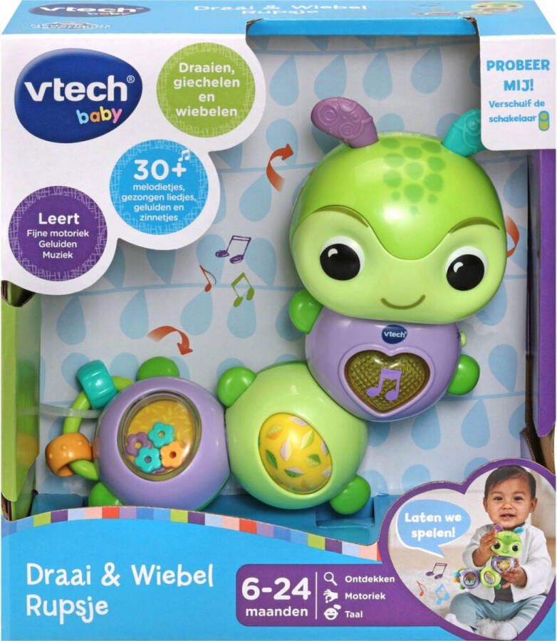 VTech Dierenvriendjes Draai & Wiebel Rupsje Interactieve Activity Center Educatief Babyspeelgoed 6 tot 24 Maanden