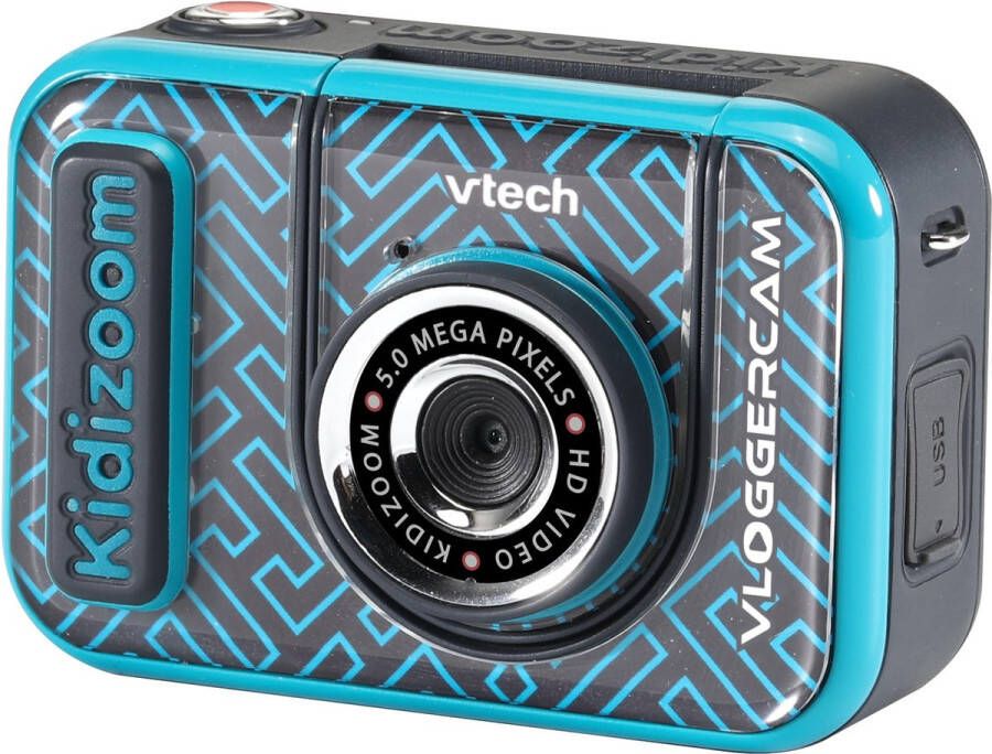 VTech KidiZoom Vloggercam Vlog Camera Kinderen Speelgoed Met Animatie achtergronden Kindercamera Vanaf 5 tot 12 Jaar Blauw