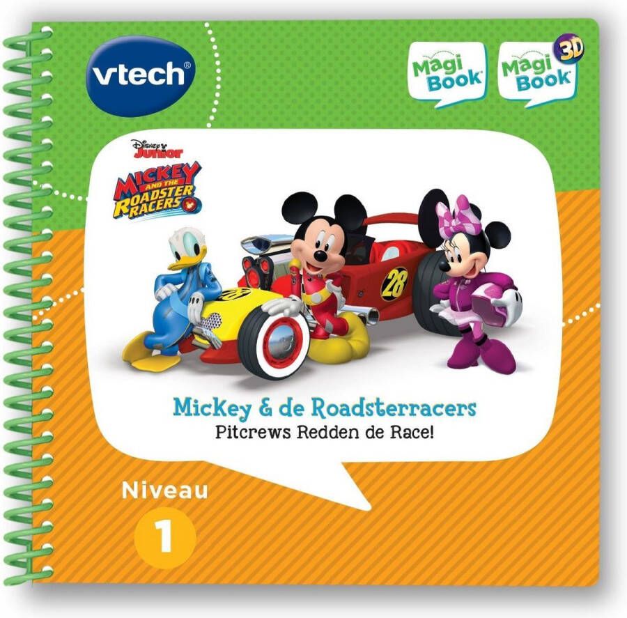 VTech MagiBook Activiteitenboek Mickey & The Roadster Racers Pitcrews Redden de Race! Educatief Speelgoed Niveau 1 2 tot 5 Jaar