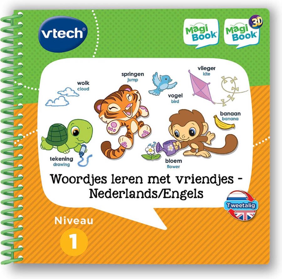 VTech MagiBook Activiteitenboek Woordjes Leren met Vriendjes Niveau 1 NL EN 2 tot 5 Jaar