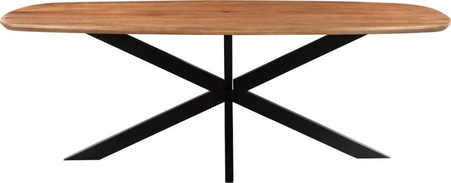 Livingfurn Deens Ovale Eettafel Jesper Mangohout 210 x 105cm Bruin Ovaal
