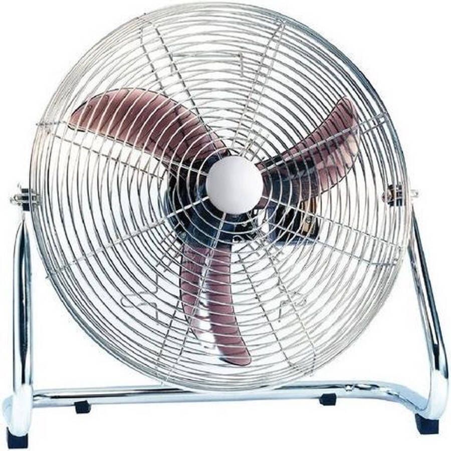 Besli Professionele vloerventilator 45cm 3 standen kantelbaar chroom kleurig