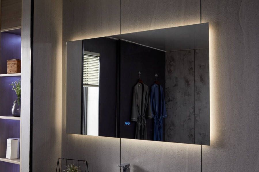 Vtw Living Badkamerspiegel Spiegel Met Verlichting Badkamerspiegels Badkamerspiegel met Verlichting LED Anti Condens 100 cm
