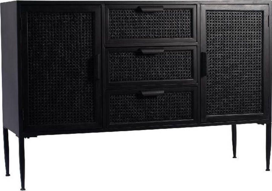 Vtw Living Dressoir Kast Cabinet Zwart Metaal 120 cm breed