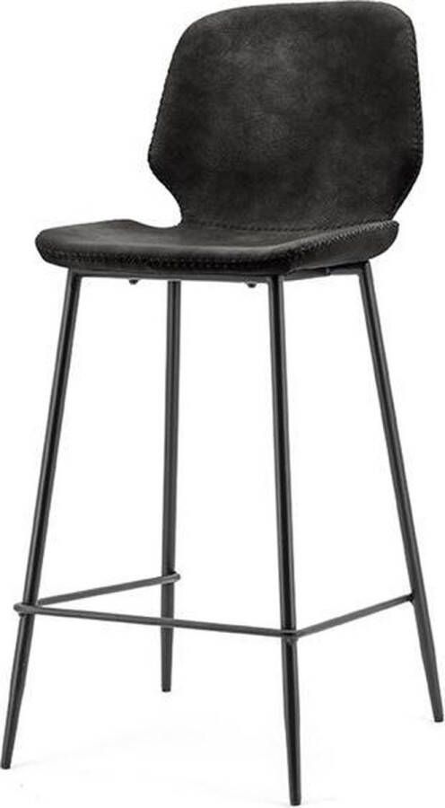 Vtw Living Industriële barkruk Industrieel Barstoel Stoel Kruk Sfeer Trendy Bar Chair Zwart 94 cm hoog