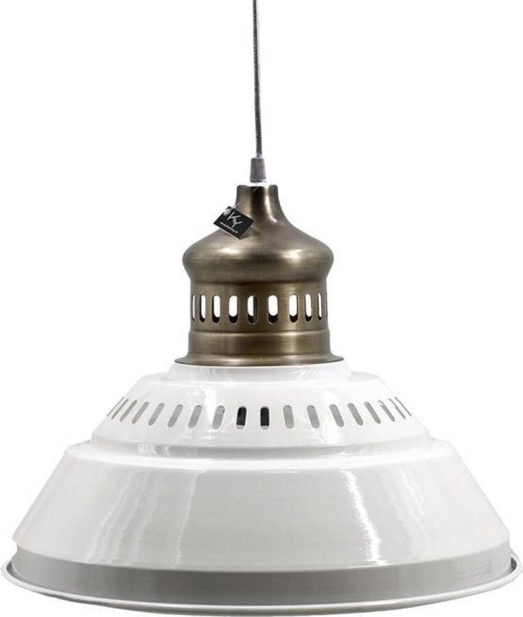 Vtw Living Industriële Hanglamp Vintage Lamp Vintage Hanglamp Vintage Hanglamp Lamp Industrieel Sfeer Interieur Sfeerlamp Lampen Sfeerlampen Hanglampen Sfeerlamp Metaal Wit 40 cm breed