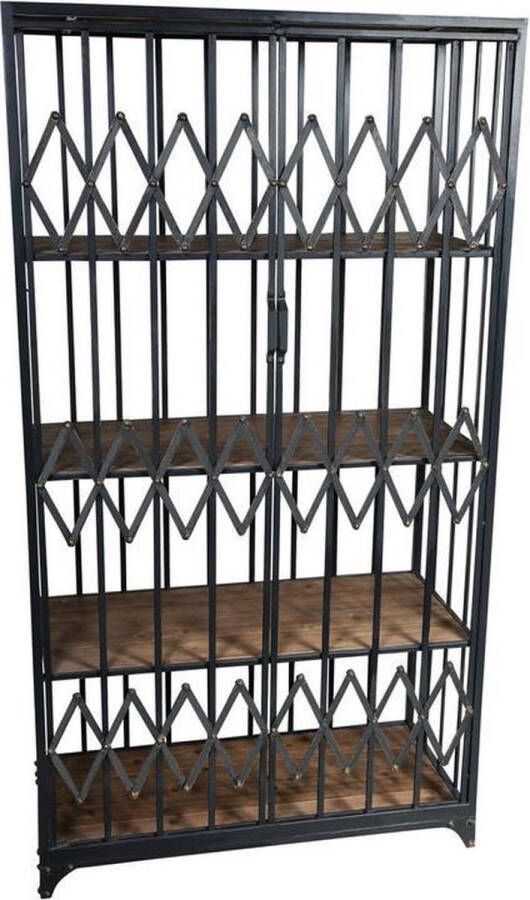 Vtw Living Industriële Stellingkast Retro Kast Vintage Kast Industrieel Stellingkast Kast Vakkenkast Industrial Zwart 91 cm breed