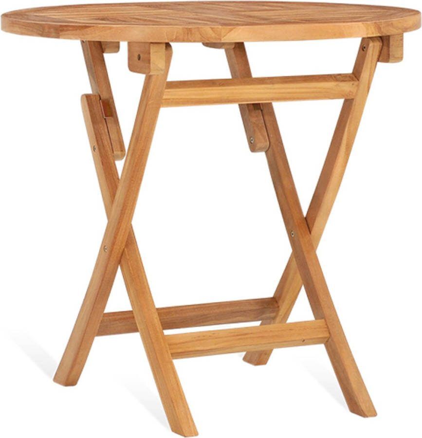 Vtw Living Inklapbare Bartafel van Teak Hout Tafel Tuin 75 x 80 x 80 cm