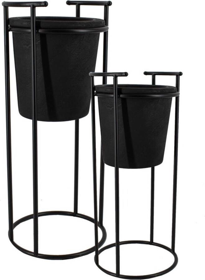 Vtw Living Plantenzuil Set van 2 Plantentafel Plantenstandaard Zuil