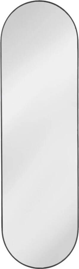 Vtw Living Spiegel Ovaal met Zwarte Rand Ovale Spiegel Passpiegel Metaal 35 x 121 cm