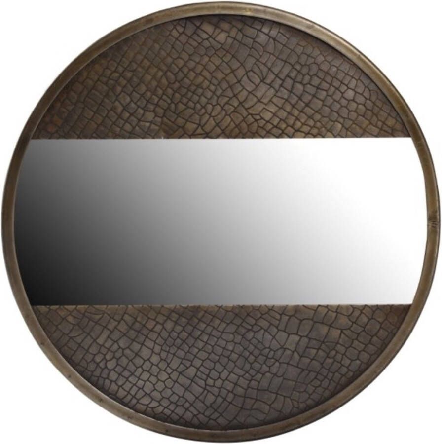 Vtw Living Spiegel Spiegels Wandspiegel Industriële Spiegel Rond Brons 40 cm hoog