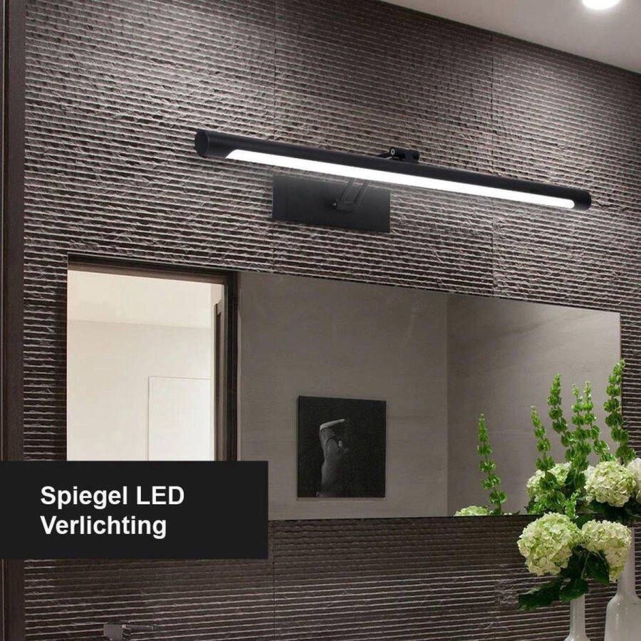 Vtw Living Spiegel Verlichting Led Design Spiegel Verlichting Led Verlichting Ledlamp Moderne Verlichting Lamp Spiegel Led Spiegel Industrieel Badkamer Spiegel Verlichting Badkamer Verlichting Zwart 55 cm Breed