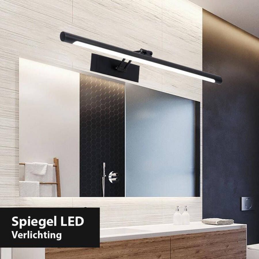 Vtw Living Spiegellamp Spiegel Verlichting Led Verlichting Ledlamp Schilderijverlichting Lamp Spiegel Badkamerspiegelverlichting Spiegelverlichting Badkamer Verlichting Zwart 55 cm Breed