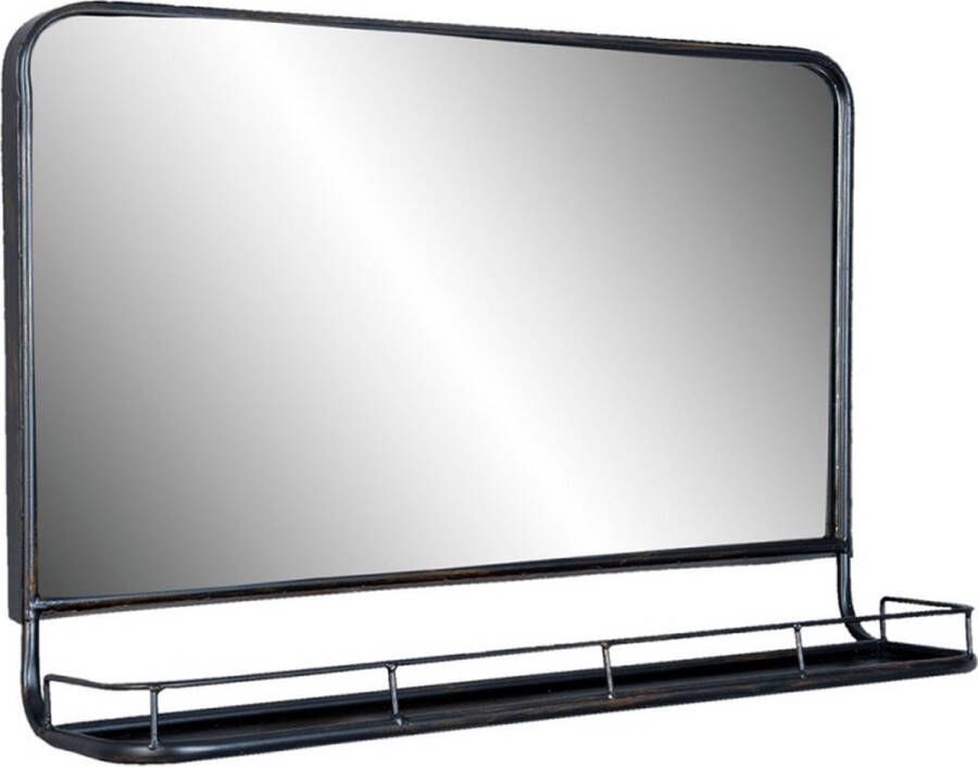 Vtw Living Spiegel Wandspiegel Wandrek Industriële Spiegel zwart 60 cm breed