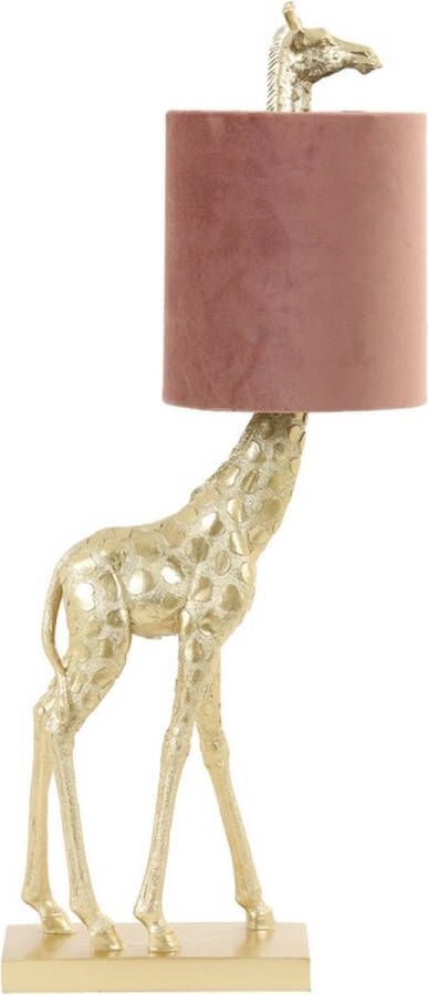 Vtw Living Tafellamp Lamp Slaapkamerlamp Bureaulamp Giraffe Goud Roze 61 cm hoog