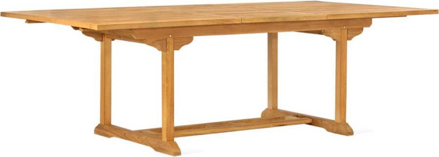 Vtw Living Uitschuifbare Tuintafel van Teakhout Tuin Tafel Tuinmeubel Tuinmeubelen 120 x 180 220 x 75 cm