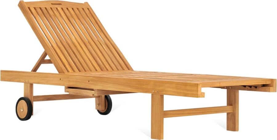 Vtw Living Ligbed Tuin Teak Hout Teakhout Tuinset Tuinmeubel Tuinstoel 200 x 65 x 34 cm