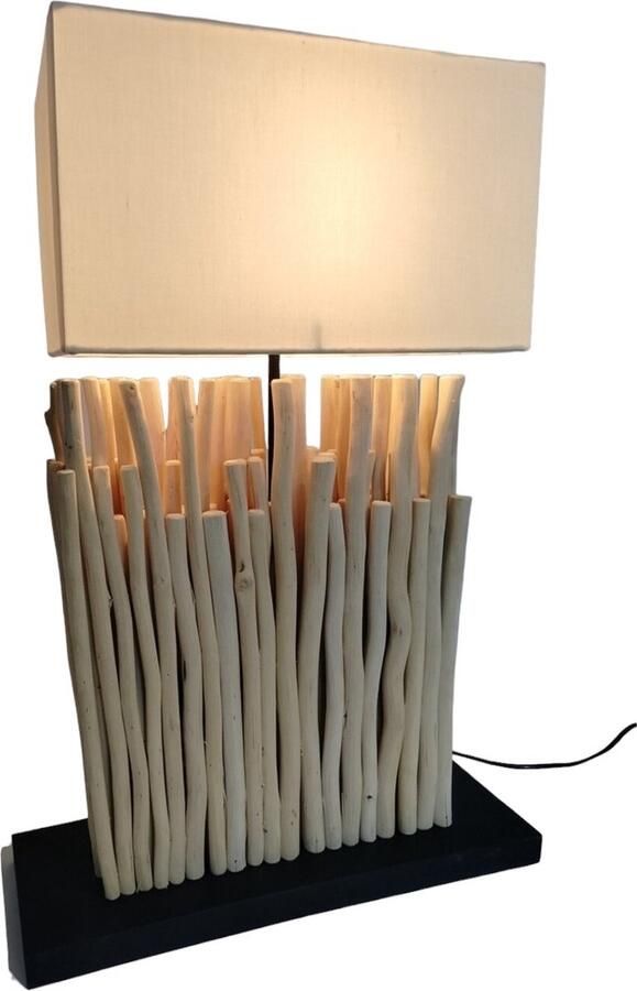 Vtw Living Tropisch Houten Tafellamp Slaapkamer & Woonkamer Verlichting 45 x 16 x 66 cm