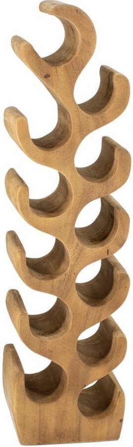 Vtw Living Wijnrek van Teakhout Wijnrekken 12 flessen Wijn Rek Hout Bruin 28 x 18 x 100 cm hoog
