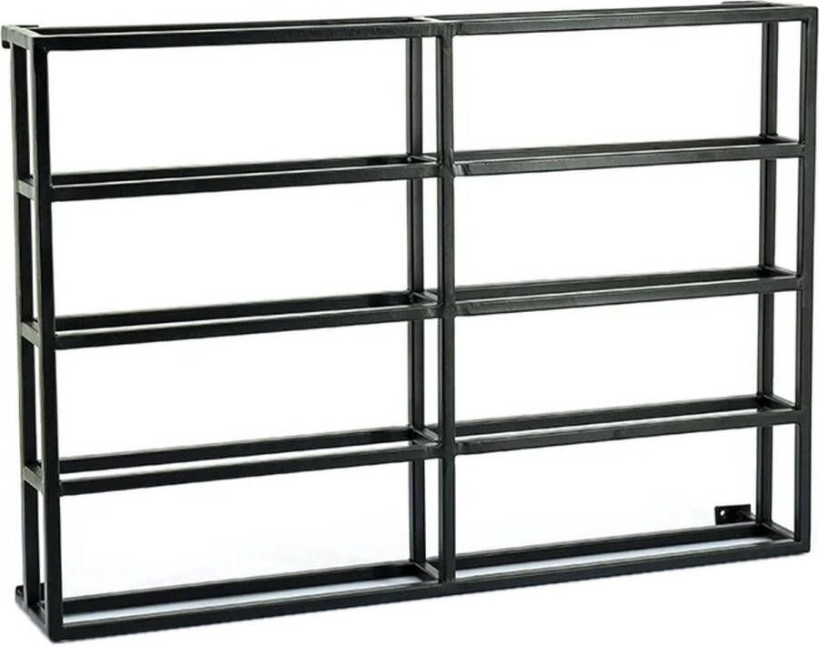 Vtw Living Wijnrek Wijn Wandrek Wijnrek Muur Wand Hangend Industrieel Metaal Zwart 74 cm breed