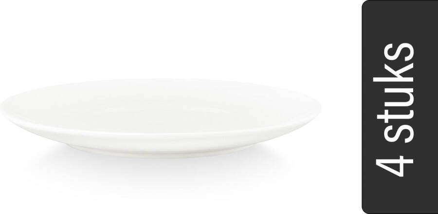 Vtwonen Borden Wit Set van 4 Porselein Ø 20cm
