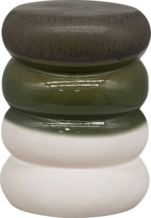 Vtwonen Bijzettafel Bulb Keramiek Groen Melange Rond