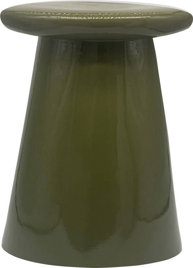 Vtwonen Bijzettafel Button Keramiek Warm Groen Rond