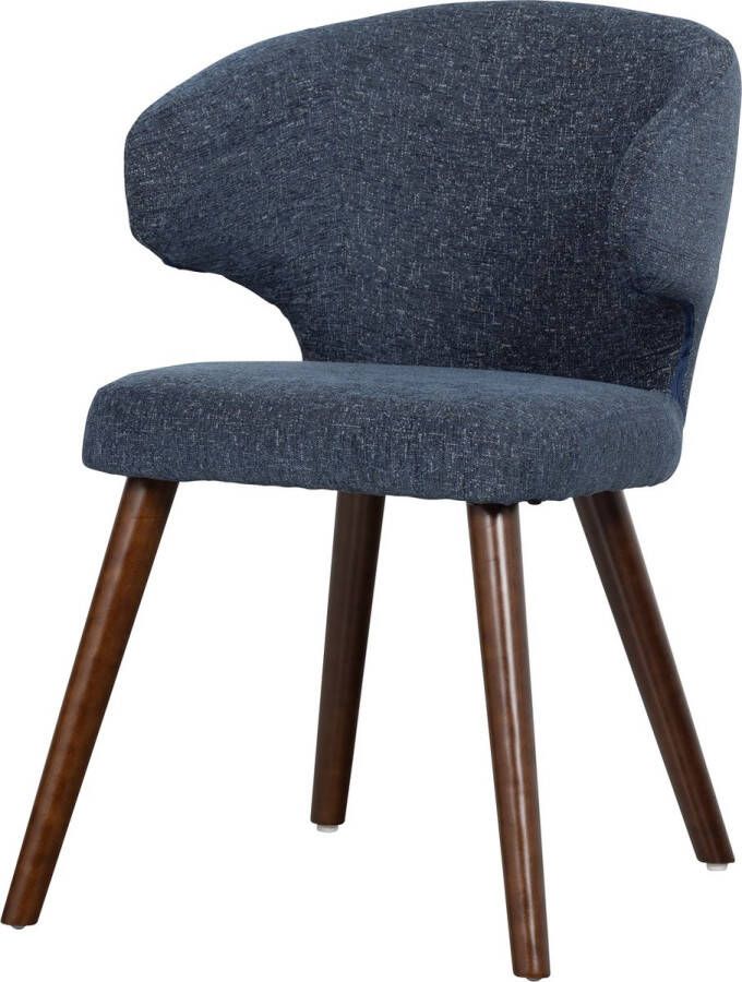 Vtwonen Cape Eetkamerstoelen Stof Blauw Set van 2