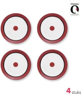 Vtwonen Circles Ontbijtborden Borden 20cm Rood Set van 4