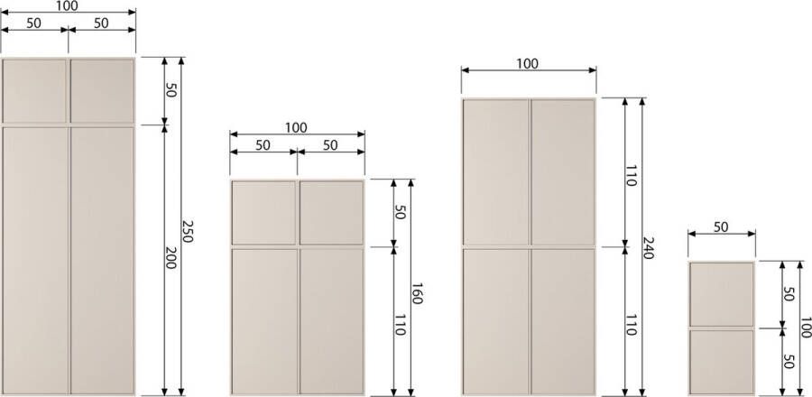 WOOOD Opzetkast Daily opzetstuk voor de geschikte multifunctionele kast Push-to-open functie hoogte 50 cm breedte 50 of 100 cm - Foto 2