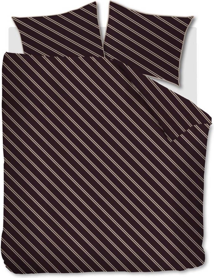 Vtwonen Diagonal Dekbedovertrek 2 kussenslopen Donker Rood 200 x 200 220 cm + 2x 60 x 70 cm