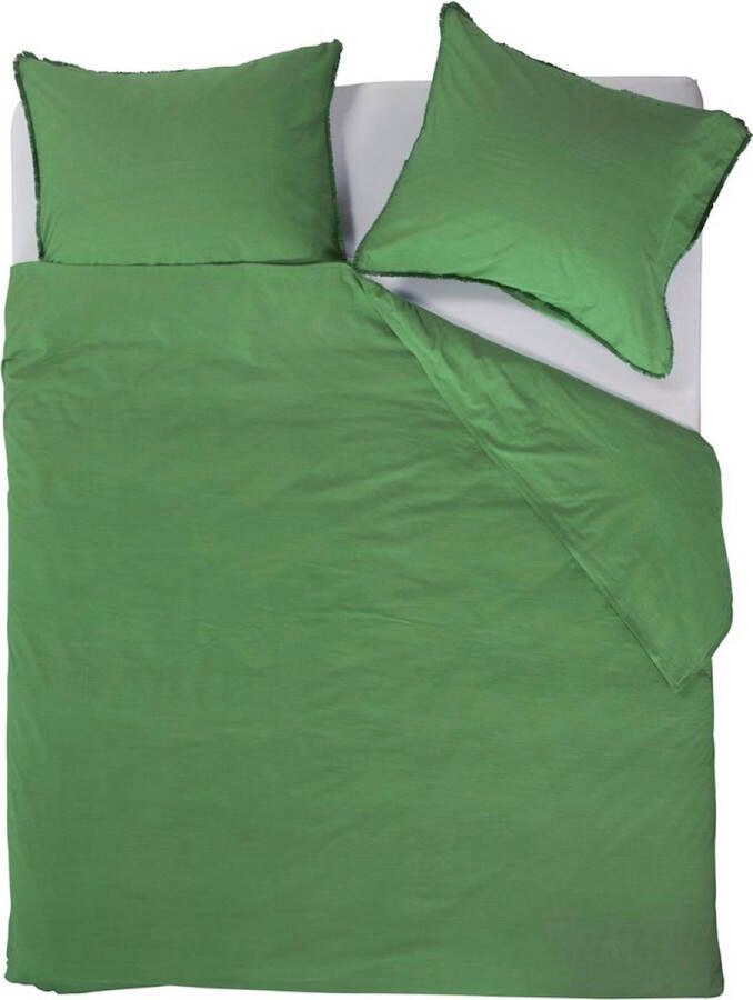 Vtwonen Natural Stone Fraying dekbedovertrek Tweepersoons 200x200 220 Groen