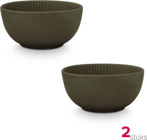 Vtwonen Schalen Set van 2 Porselein Groen Ø20.5cm