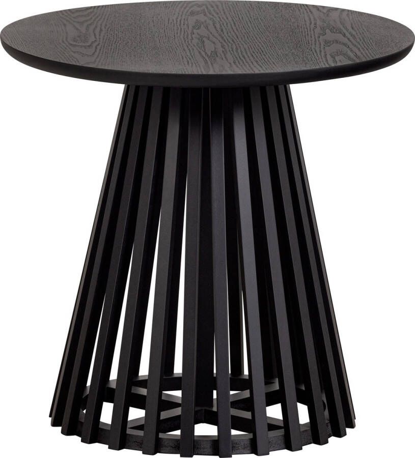 Vtwonen Bijzettafel Slats Grenenhout 50cm Zwart Rond - Foto 2