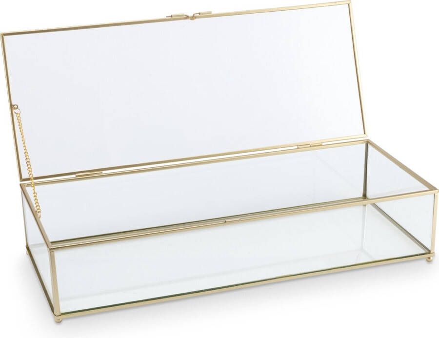 Vtwonen Storage Box Glas Met Goud Metalen Frame 42x16 5x9 cm