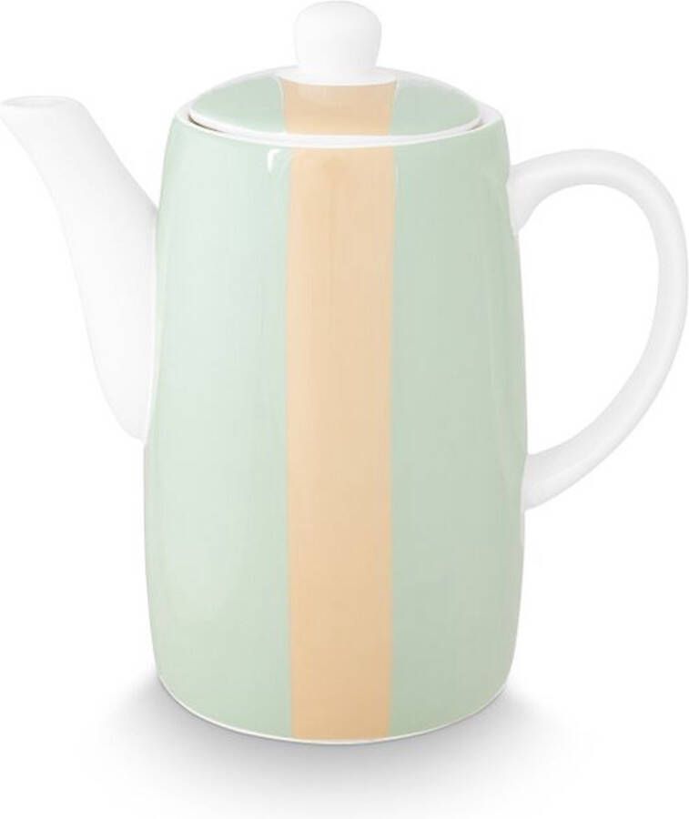 Vtwonen Theepot Aqua Peach Gestreept Vaatwasserbestendig 900 ml