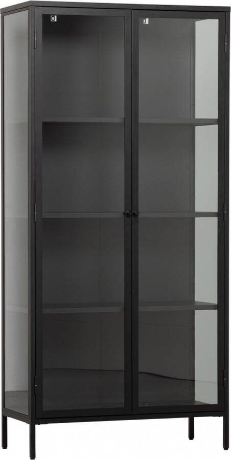 Vtwonen Vt Wonen Vitrinekast Precious Zwart Metaal 190x90x43cm (hxbxd)