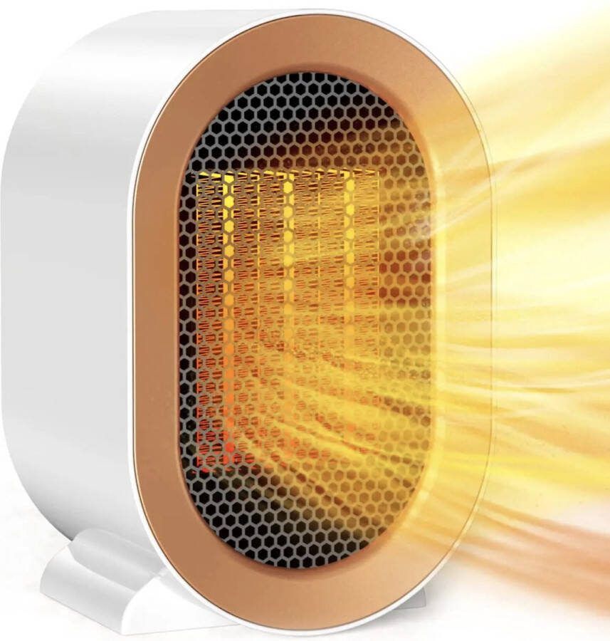 Vulpes goods Tech Elektrische Kachel Pro Elektrische Verwarming voor Binnen Ventilatorkachel Keramische Kachel Heater 2 Standen 1200W LED Indicatie Wit Incl. schoonmaakdoek & E-Book